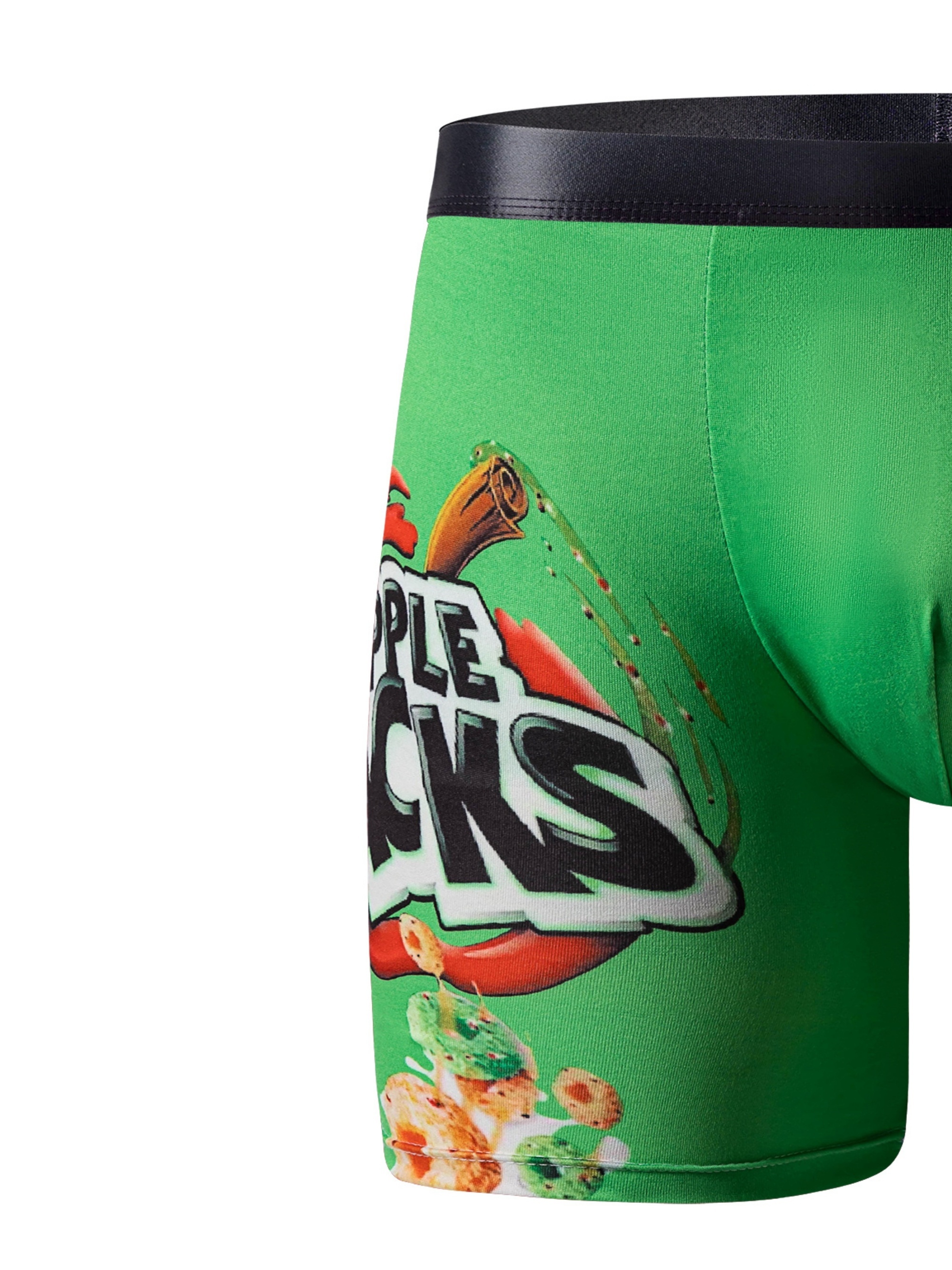 Mens Cucumber Print Cotton Boxer Green Boxer Briefs Funny Food