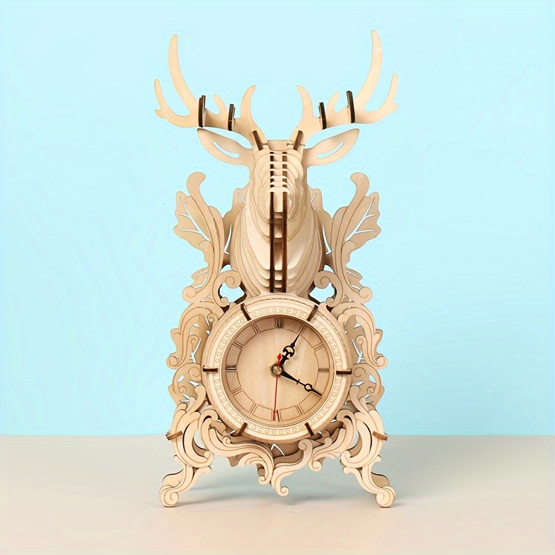 Puzzle 3D In Legno Cutywood – Orologio Funzionale Con Motivo Aquila, 32,9 X 38,4 Cm