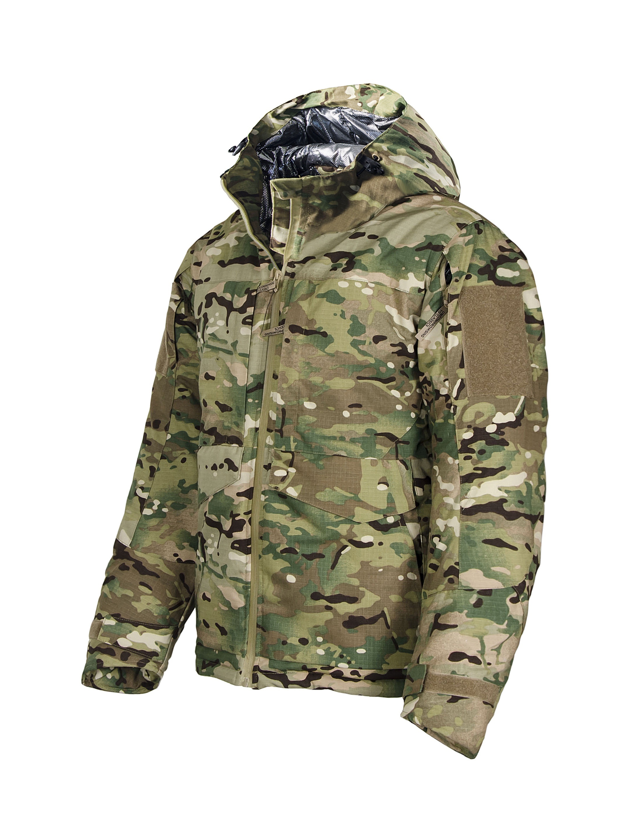 Men's Camouflage Pattern Hooded Waterproof Jacket, Chic Warm Padded Jacket  For Fall Winter Outdoor Activities