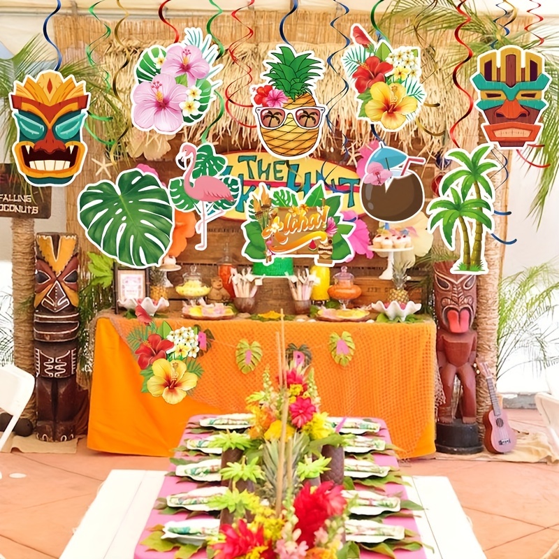 Hawaiian Luau Birthday Party Hanging Swirl Decorations - Temu