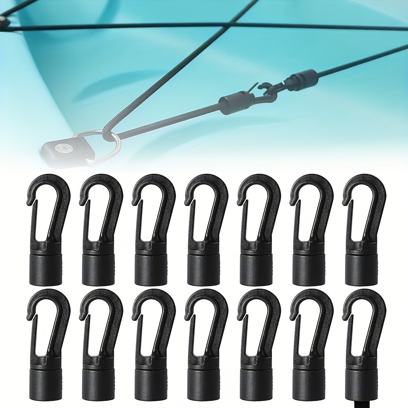 10pcs Bungee Shock Cord Hook Spiral Wire Hooks End Elastic Rope Strap  Luggage Boat Tent Canoe