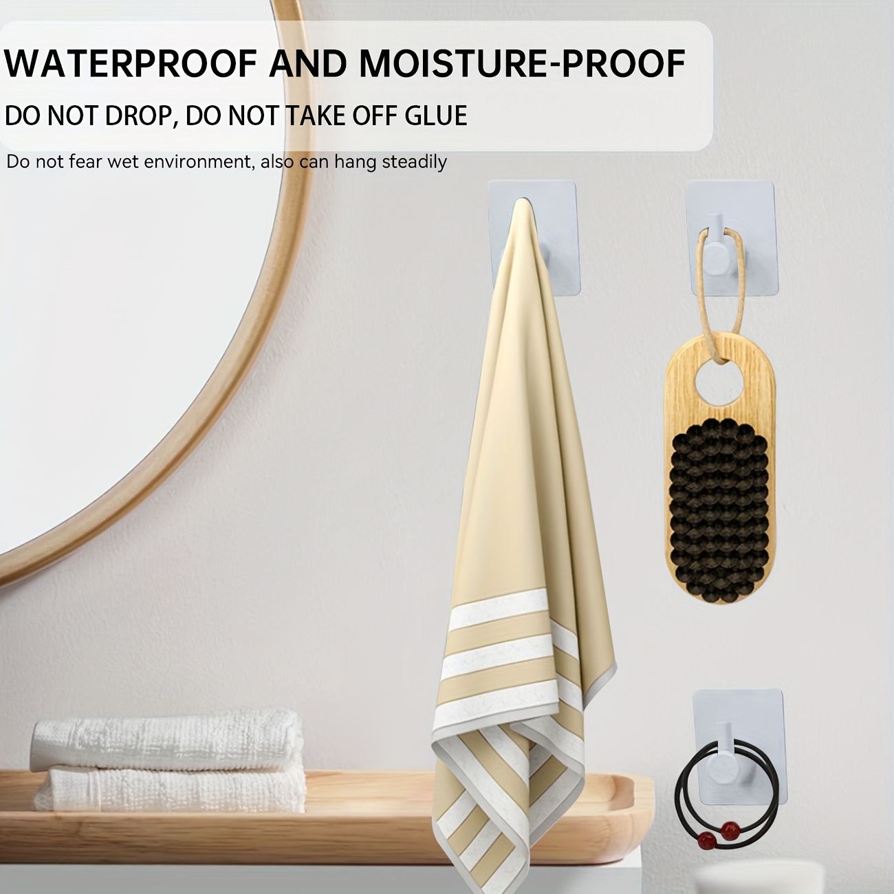 moisture Ganchos para ropa de baño, gancho para decoración de pared, gancho  de metal resistente para colgar abrigos y sombreros, gancho para toallas