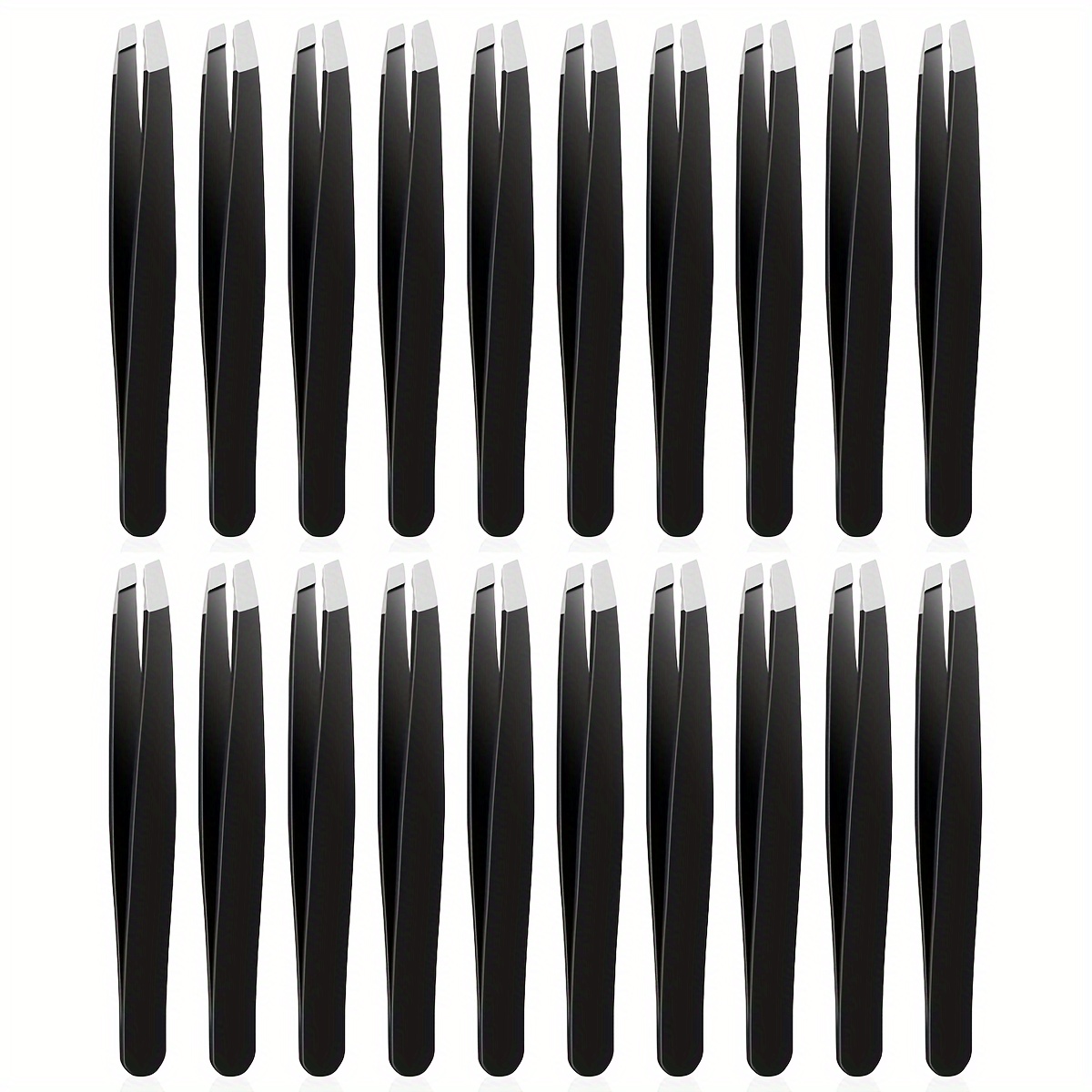 

20-piece Stainless Steel Eyelash Tweezers Set For Eyelash, Eyebrow & Eyelash Extension - Precision Tweezers For Perfect Eyebrows