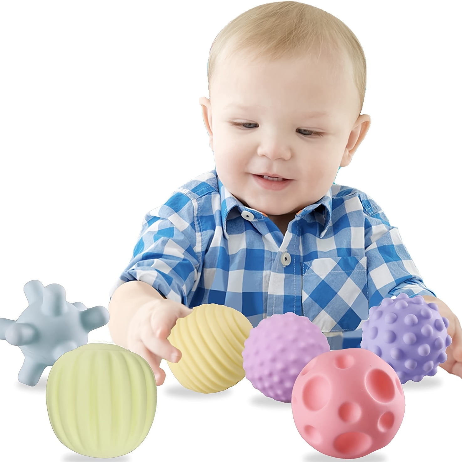 Bola sensorial para bebés de 6 a 12 meses, bolas de bebé para niños  pequeños de 1 a 3 años, masaje alivio del estrés, bolas multisensoriales