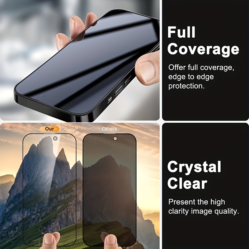 Protector Cristal Privacidad Anti-Espía - iPhone 13 6.1 Negro