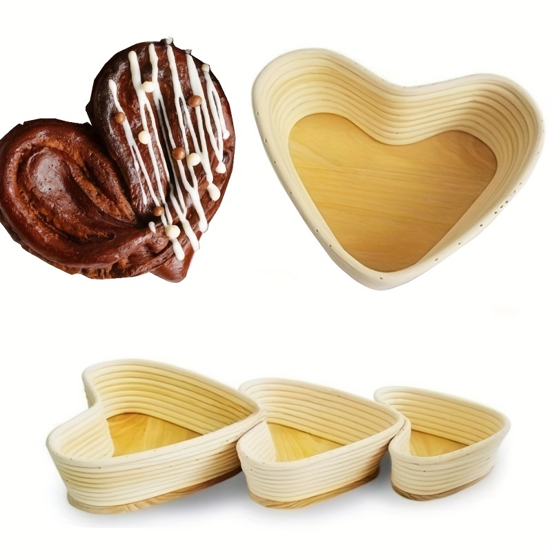 1pc Imitation Rattan Heart-shaped Fruit Basket Loaf Pan