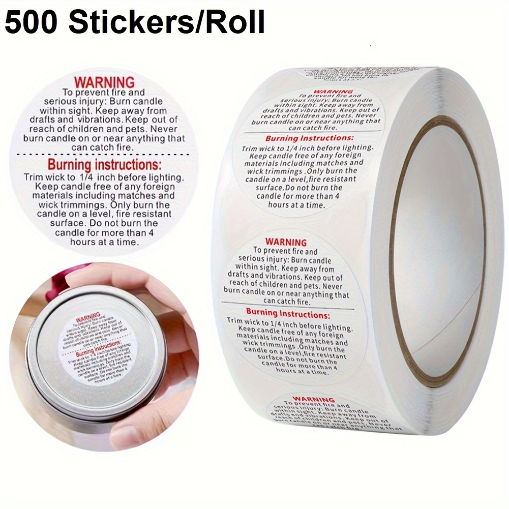 Waterproof Wax Melting Safety Label Stickers Warning Candle - Temu