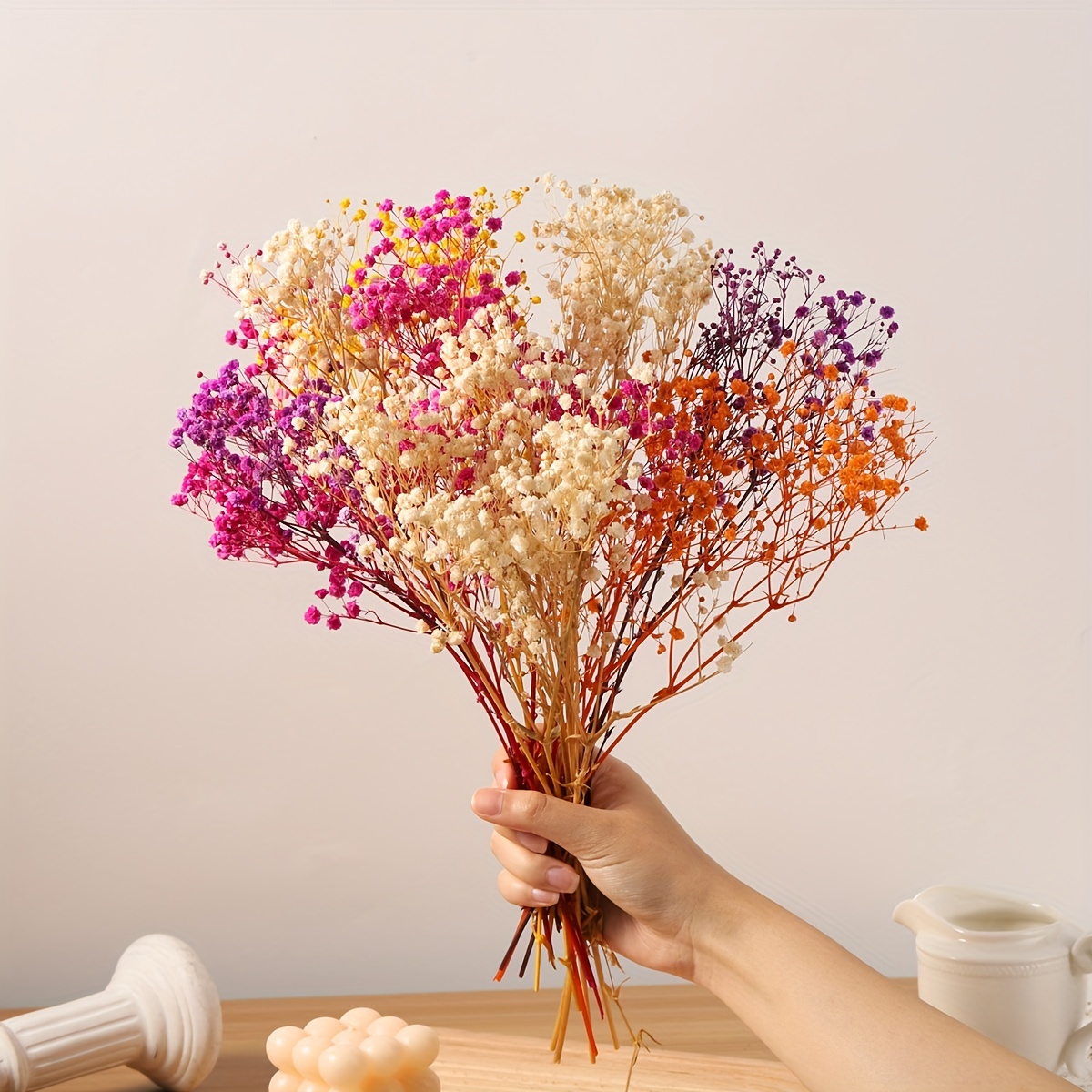 8pcs, Long-Lasting Dried Babys Breath Flowers Bouquet for Weddings, Home  Decor, and DIY Projects