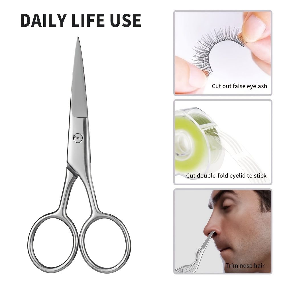Small Scissors Eyebrow Scissors Nose Hair Scissors Round Tip Designs Will  Not Hurt The Nasal Cavity Professional Grooming Scissors For Hair Eyelashes  Nose Eyebrow Trimming Mustache | Shop Now For Limited-time Deals |