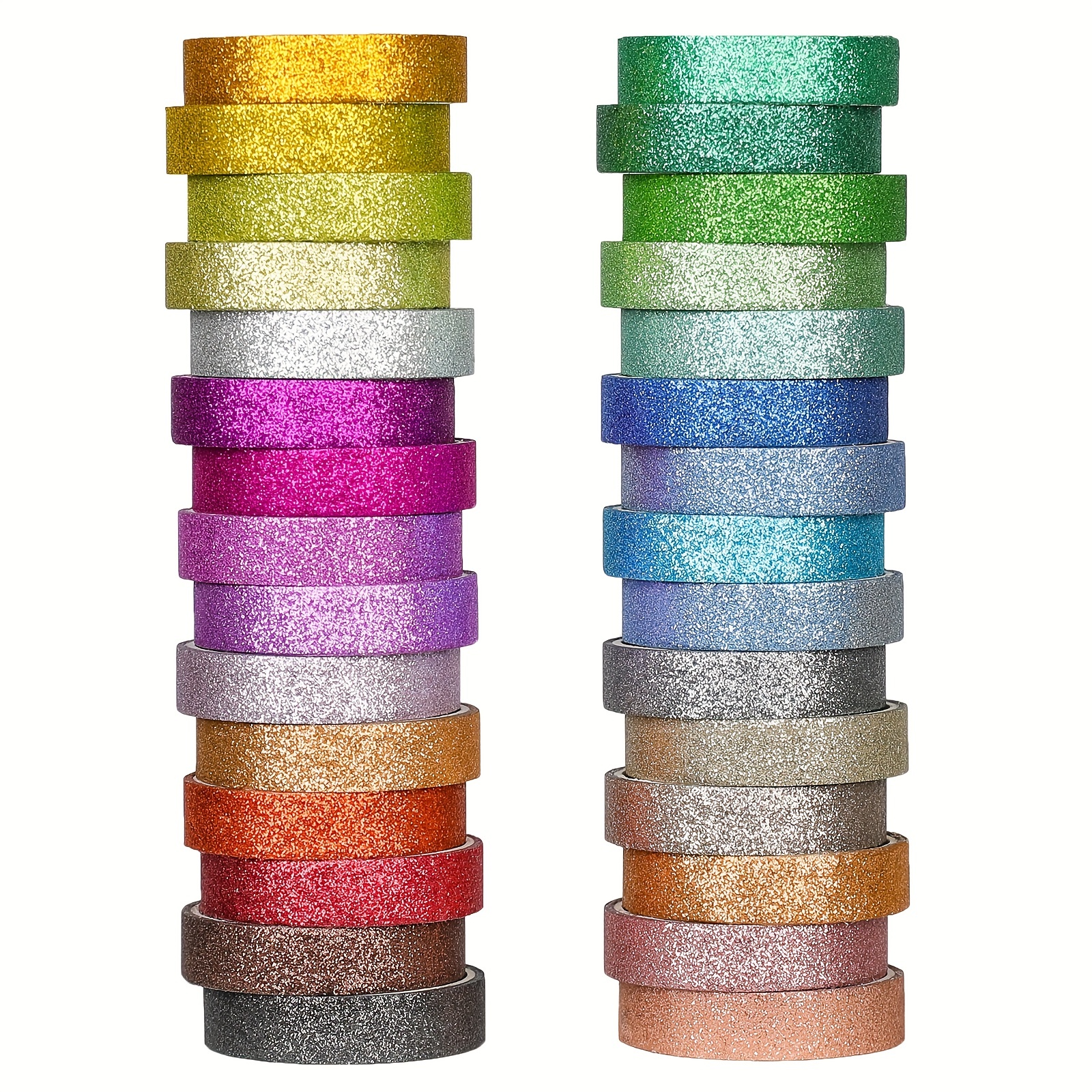 30 Rolls Glitter Washi Tape Set, 10mm Thin Colored Decorative Tape For  Crafts, Gift Wrapping, Scrapbooking Supplies, Journals, Plan Book