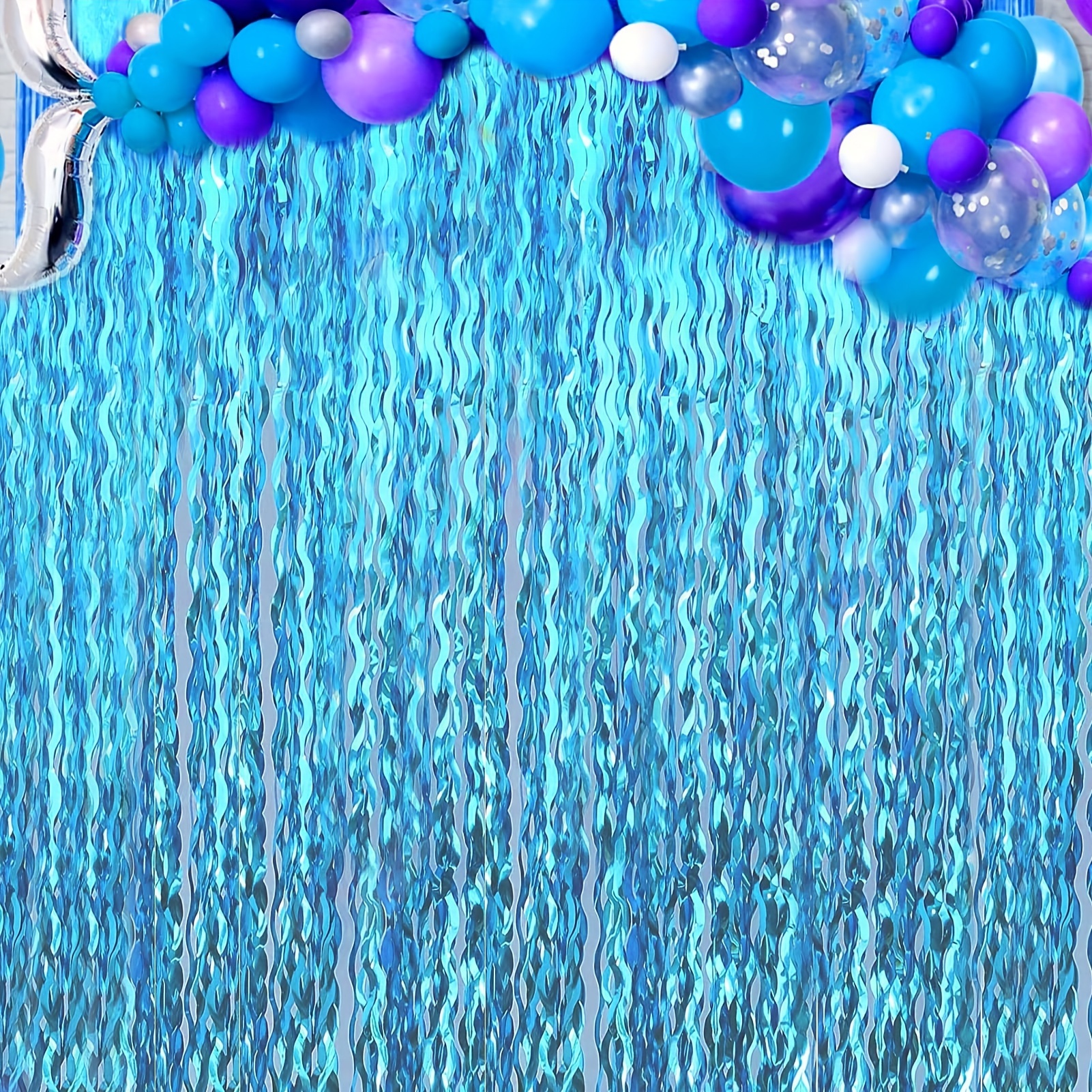 3pcs Pcak Wavy Tinsel Foil Fringe Streamers Photo Booth Props For Mermaid  Birthday Under The Sea Party Decorations Mermaid Wall Decor Easter Gift, Free Shipping On Items Shipped From Temu
