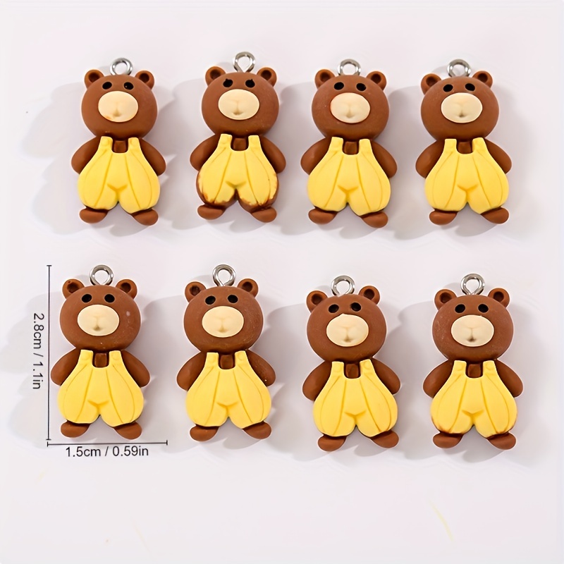 8pcs / Mignon Cartoon Bear Avec Trou Résine Pendentif Charms - Temu Belgium