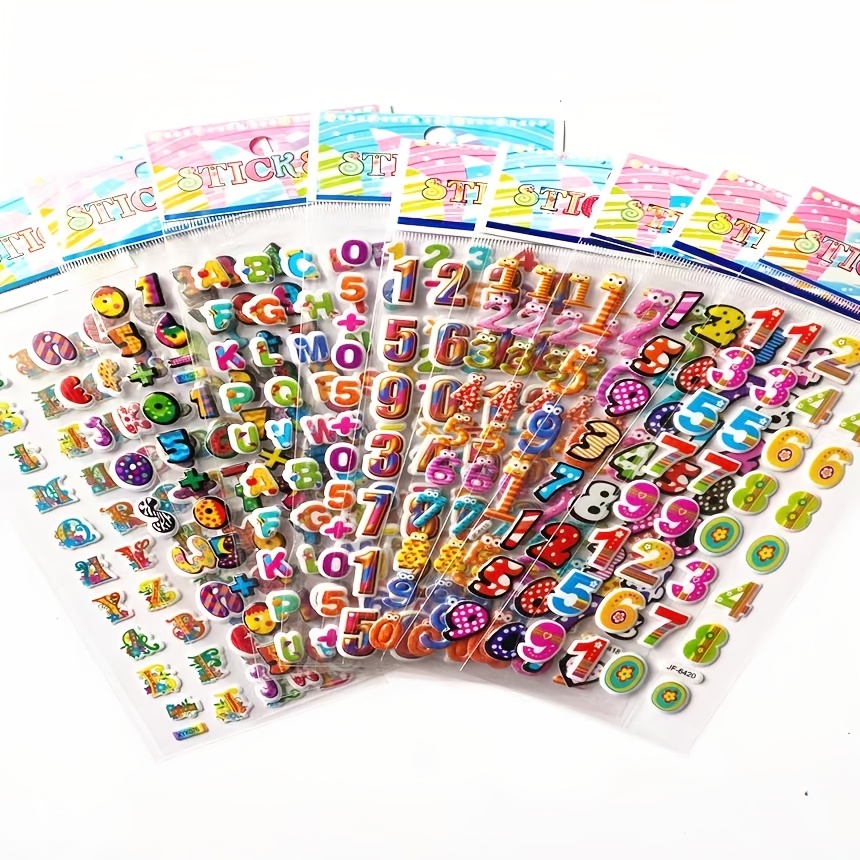 2 pcs Kids Stickers Different Sheets 3D Puffy Bulk Stickers for Girl Boy  Birthday Gift Scrapbooking Teachers Animals Cartoon