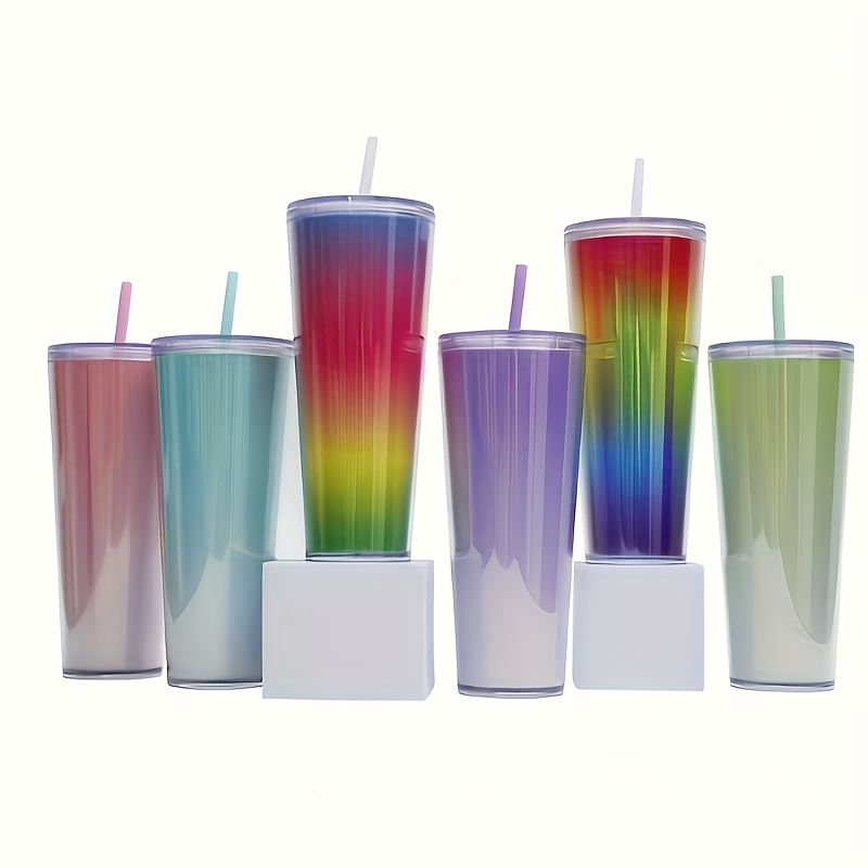 Plastic Straws Long Rainbow Colored Reusable Plastic - Temu United Arab  Emirates