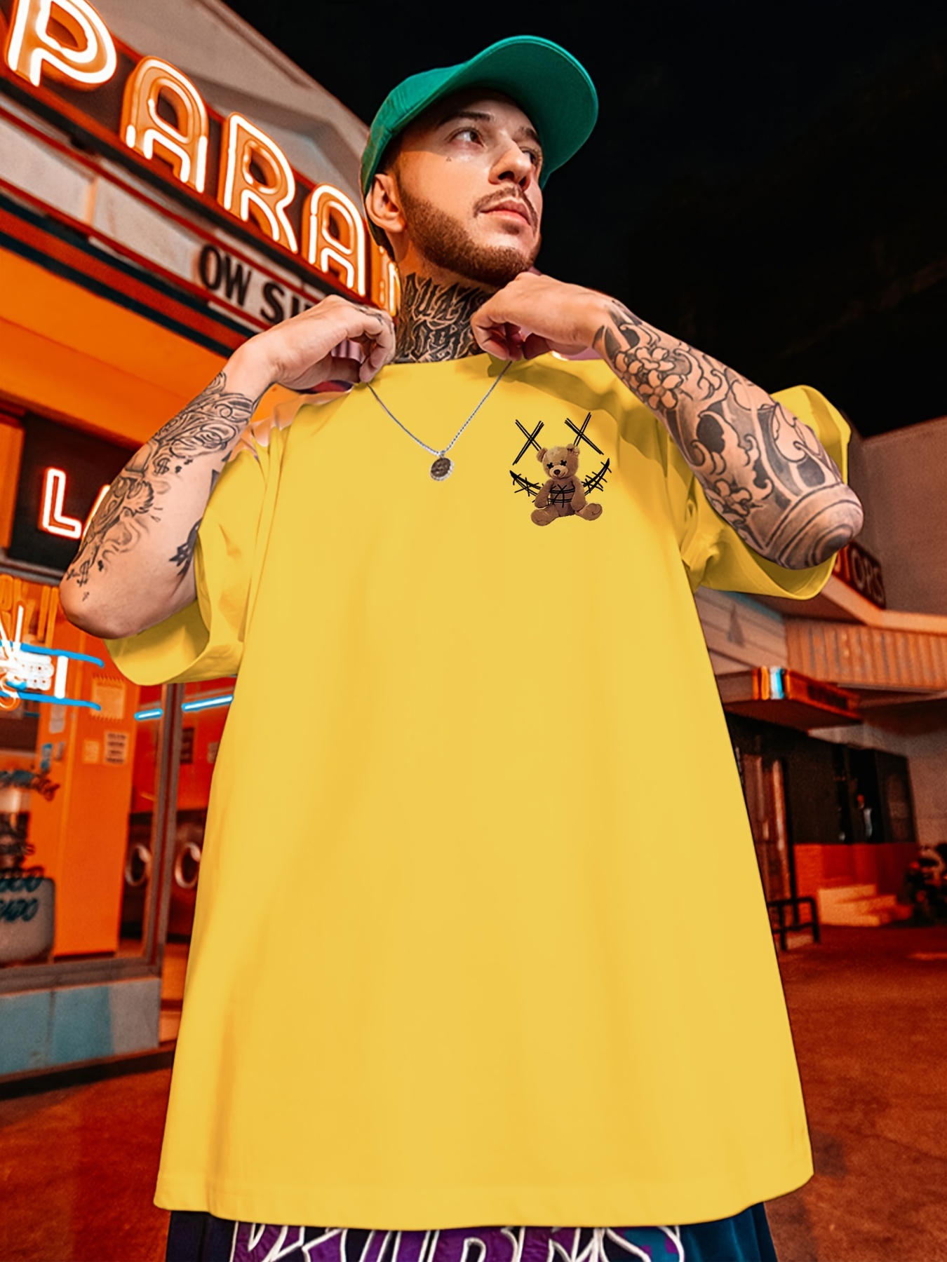 big and tall yellow t shirt