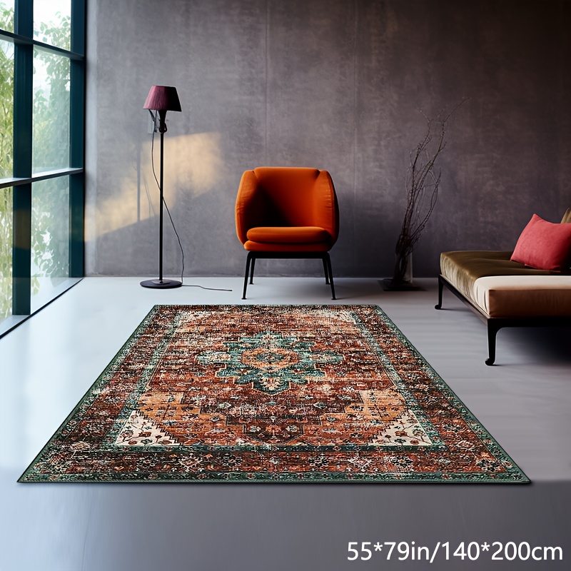 1pc Bohemian Style Carpet-Rug For Living Room, Light Weight, Dirt  Resistant, Washable, Anti-Skid