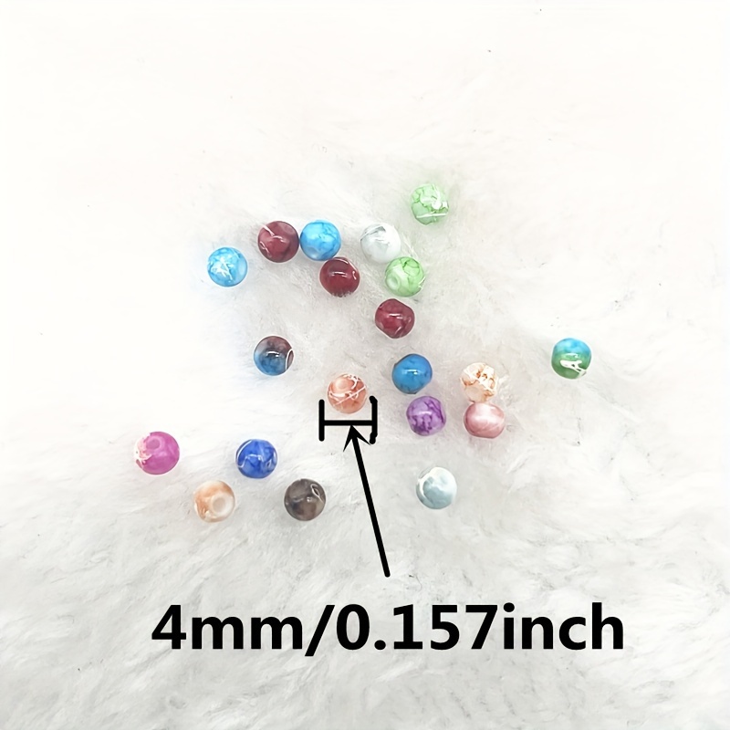Wholesale 4/6/8/10mm Multicolor Glass Beads Round Loose Spacer Beads  Pattern For Jewelry Making DIY Bracelet Necklace #39