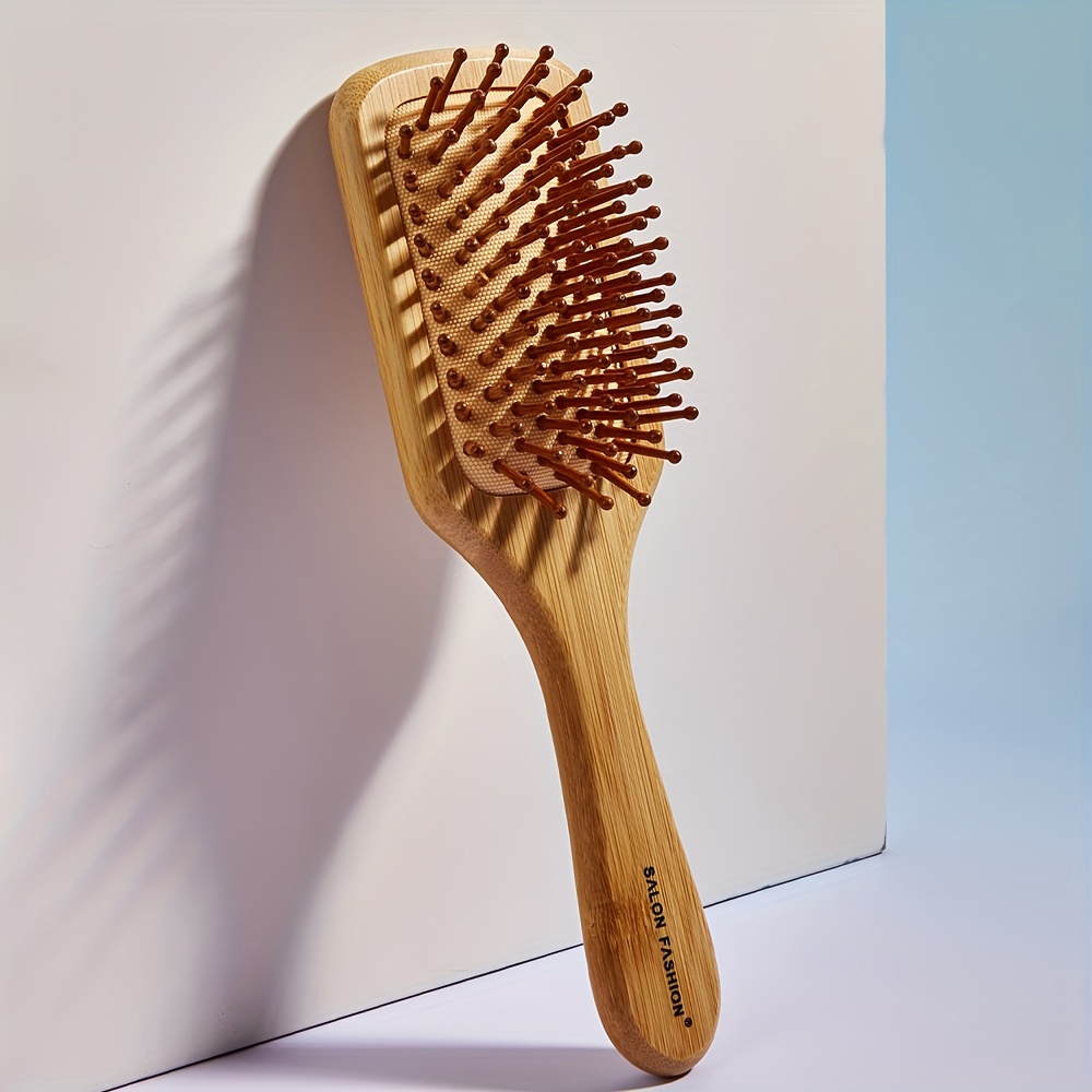 Brosse à cheveux en bambou – Démêlant de massage du cuir chevelu pour  cheveux mouillés et secs –
