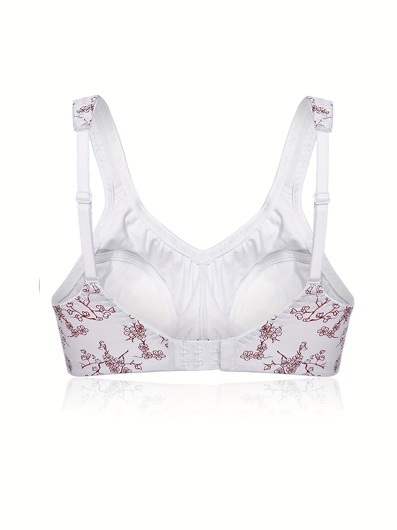  Womens Full Coverage Floral Lace Underwired Bra Plus Size  Non Padded Comfort Bra 50DDD White