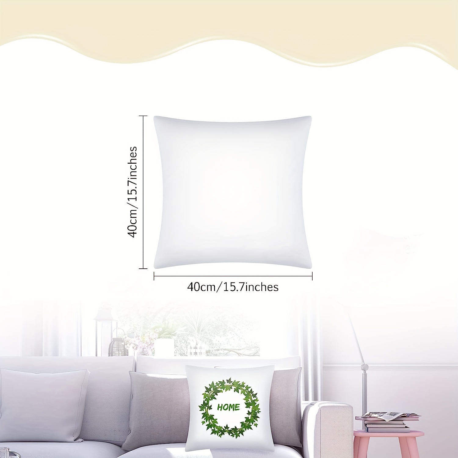 Sublimation Blank Throw Cover 40x40cm DIY for Home, White