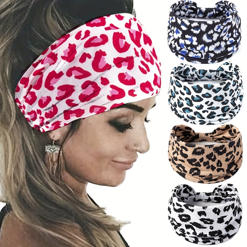 1pc Ondulé Rayé Motif Bandeau Élastique Large Bandana Noué Bandeau