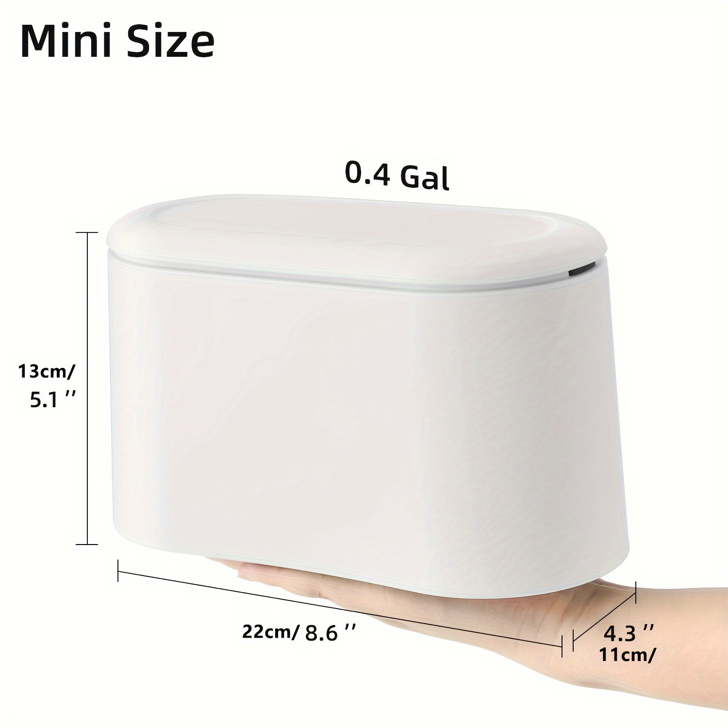 Mini Trash Can With Lid, Small Trash Can, Desk Trash Can, Countertop Mini Garbage  Cans,tiny Waste Basket, White, Kitchen Bathroom Bedroom Office Accessories  - Temu