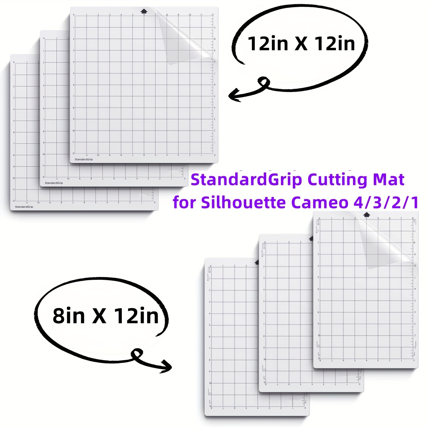 Tapete De Corte Para Silhouette Cameo 3/2/1 [Standardgrip, 12X12 Inch,  3Pack