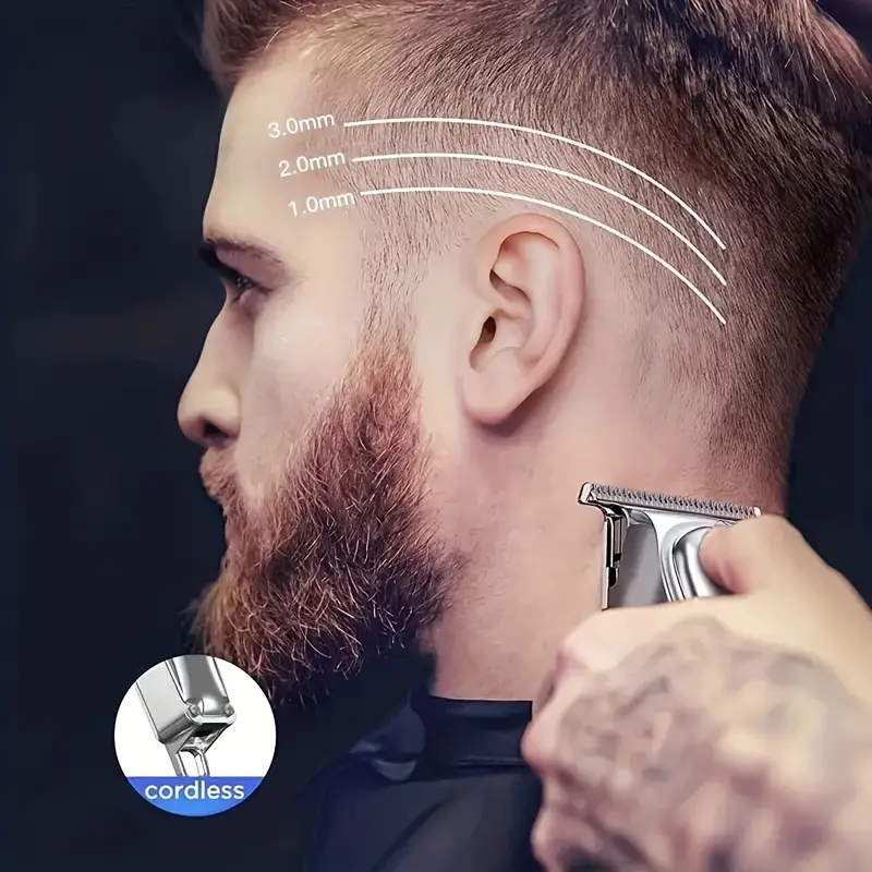 hair clippers for men cordless hair cutting kit with 4 combs led display low noise professional beard trimmer barber clippers hair cutting kit details 4