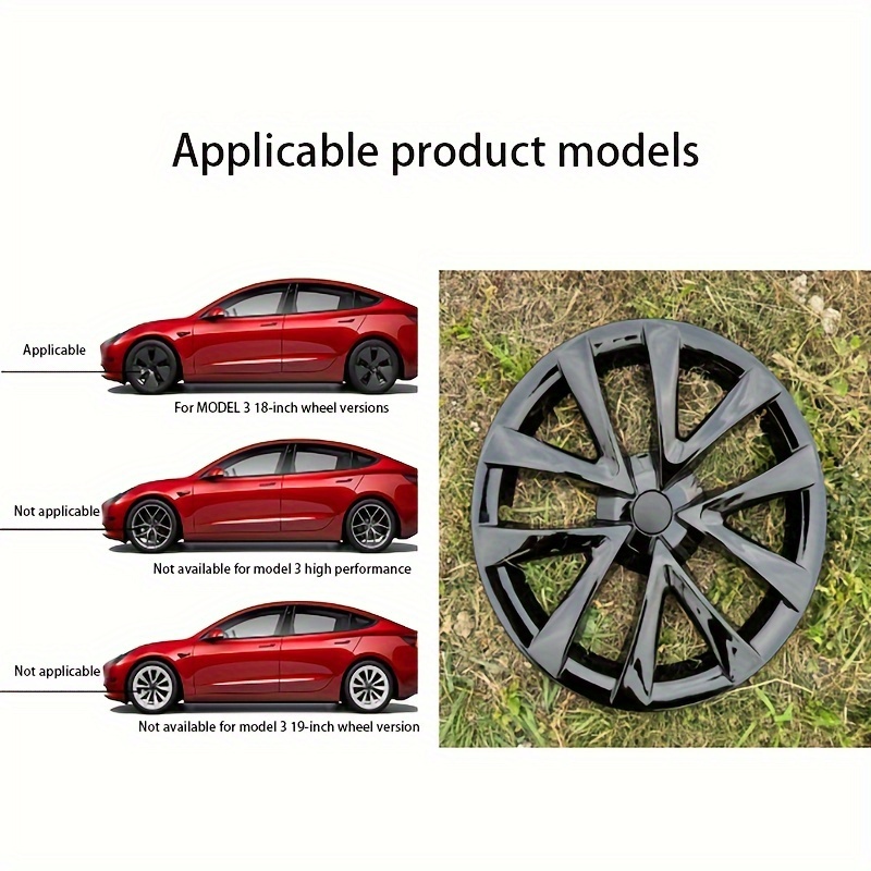 Hubcaps For For Model 3 Cobweb Style Matte Black Cool - Temu