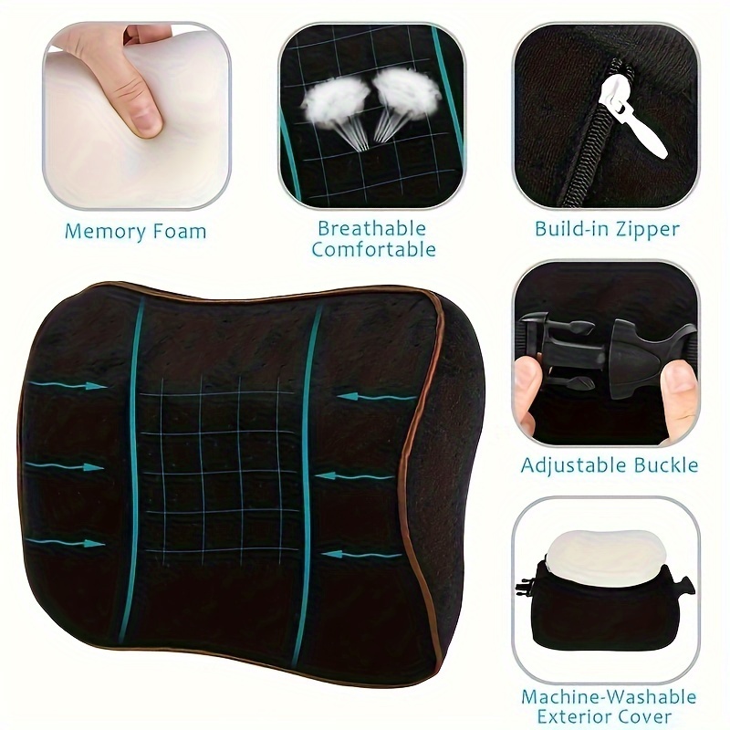 Lumbar Support Pillow/Back Cushion/Headrest, Memory Foam