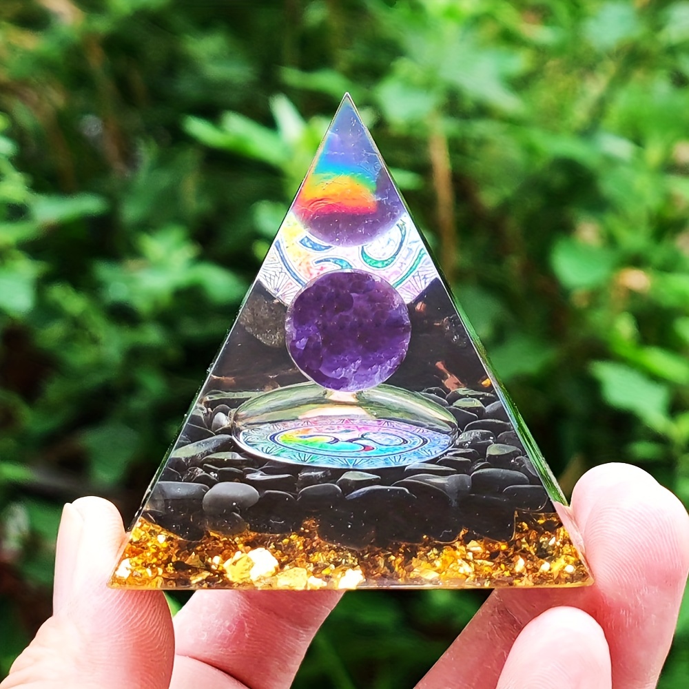 Chakra Orgonite Pyramid Energy Generator Healing Crystal
