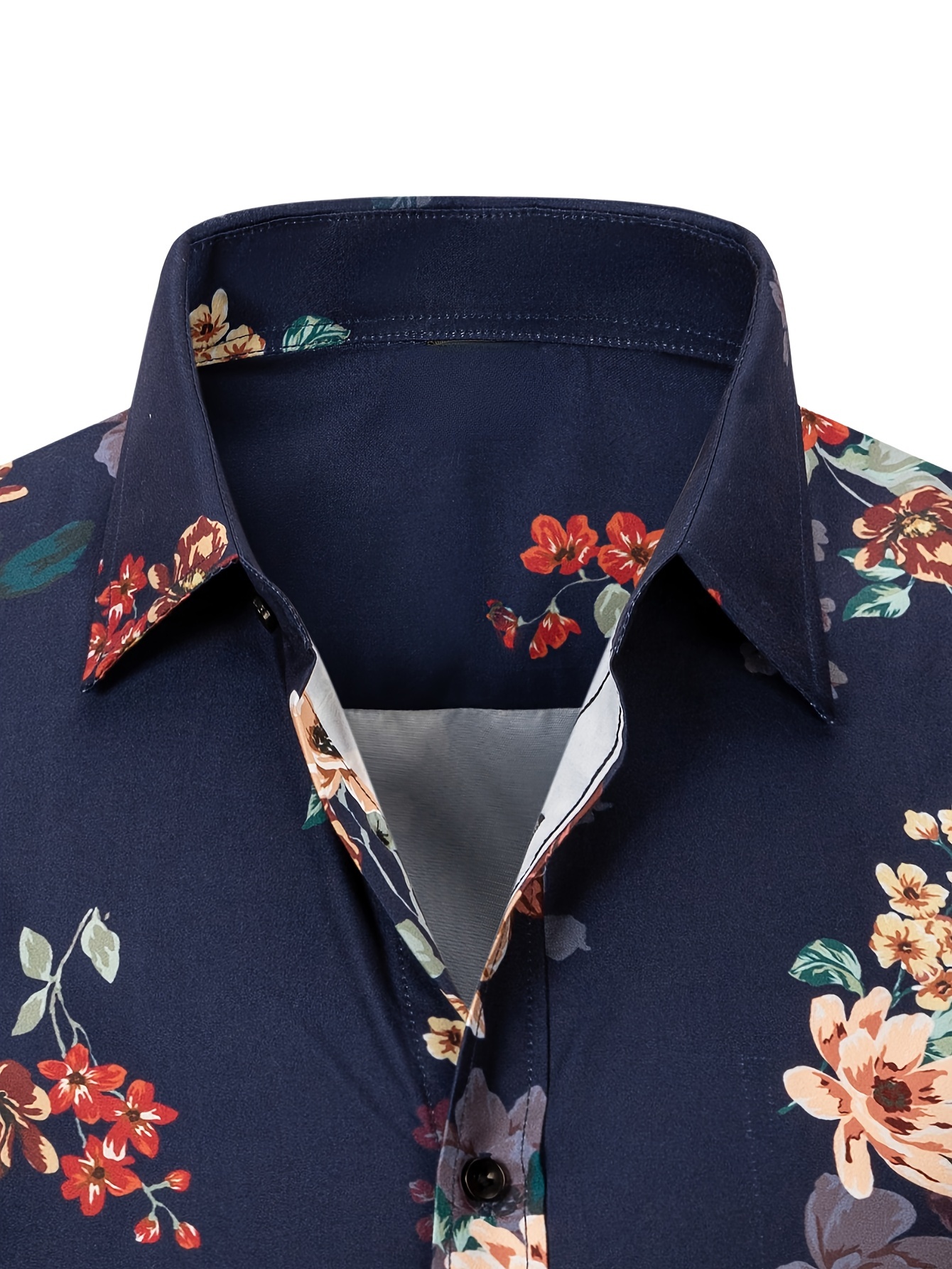 vintage floral print mens long sleeve button shirt spring Temu