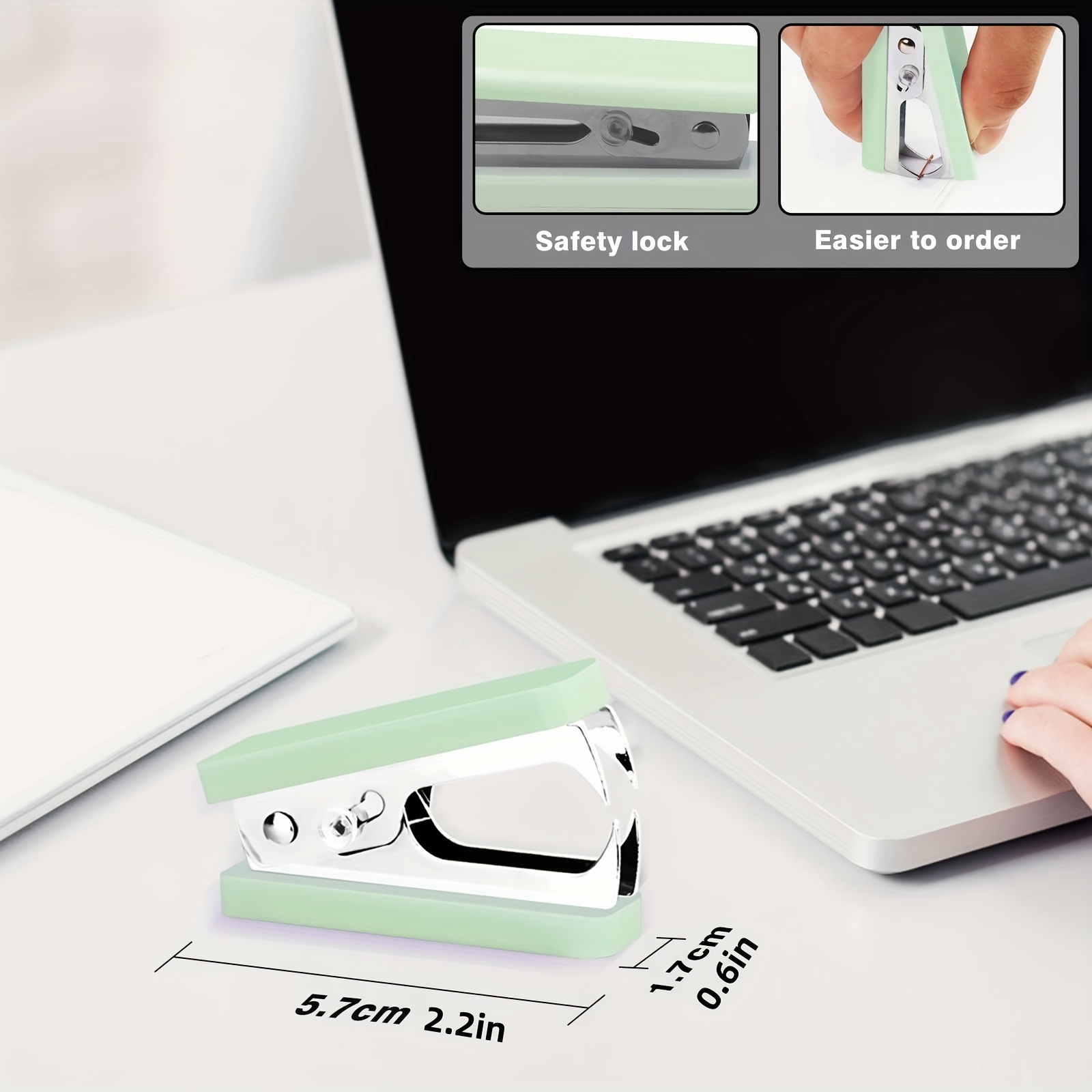 Desk Accessories Kit Green Stapler And Tape Dispenser Set, Acrylic