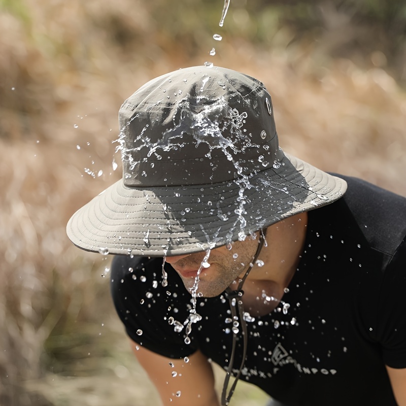 1pc Outdoor Waterproof Wide Brim Bucket Hat For Fishing Camping