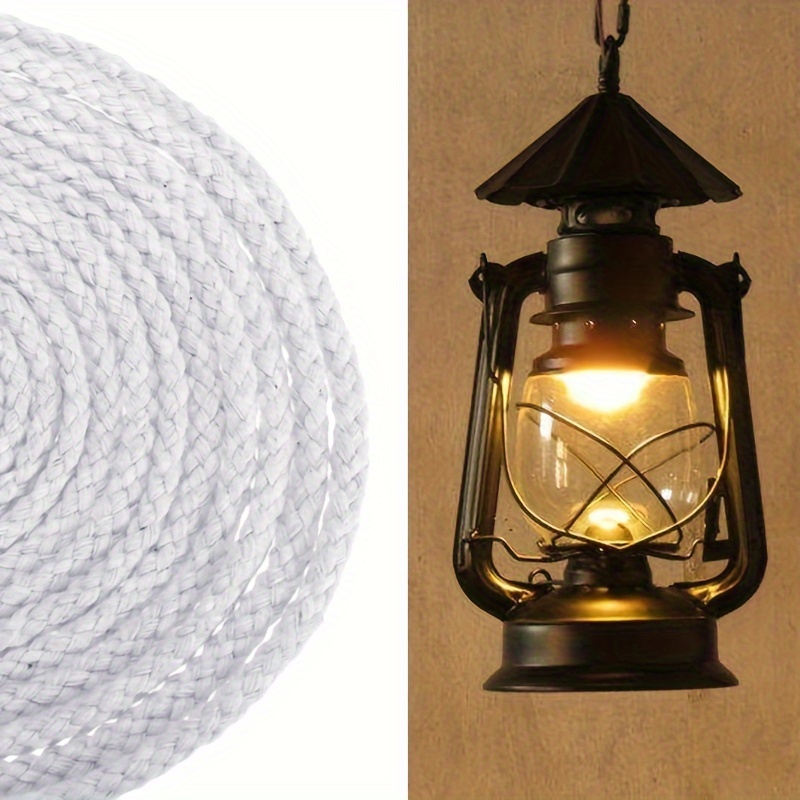 3M Feet White Flat Cotton Alcohol Wick Oil Lamp Wicks Burner For Glass Oil  Lamps Accessories