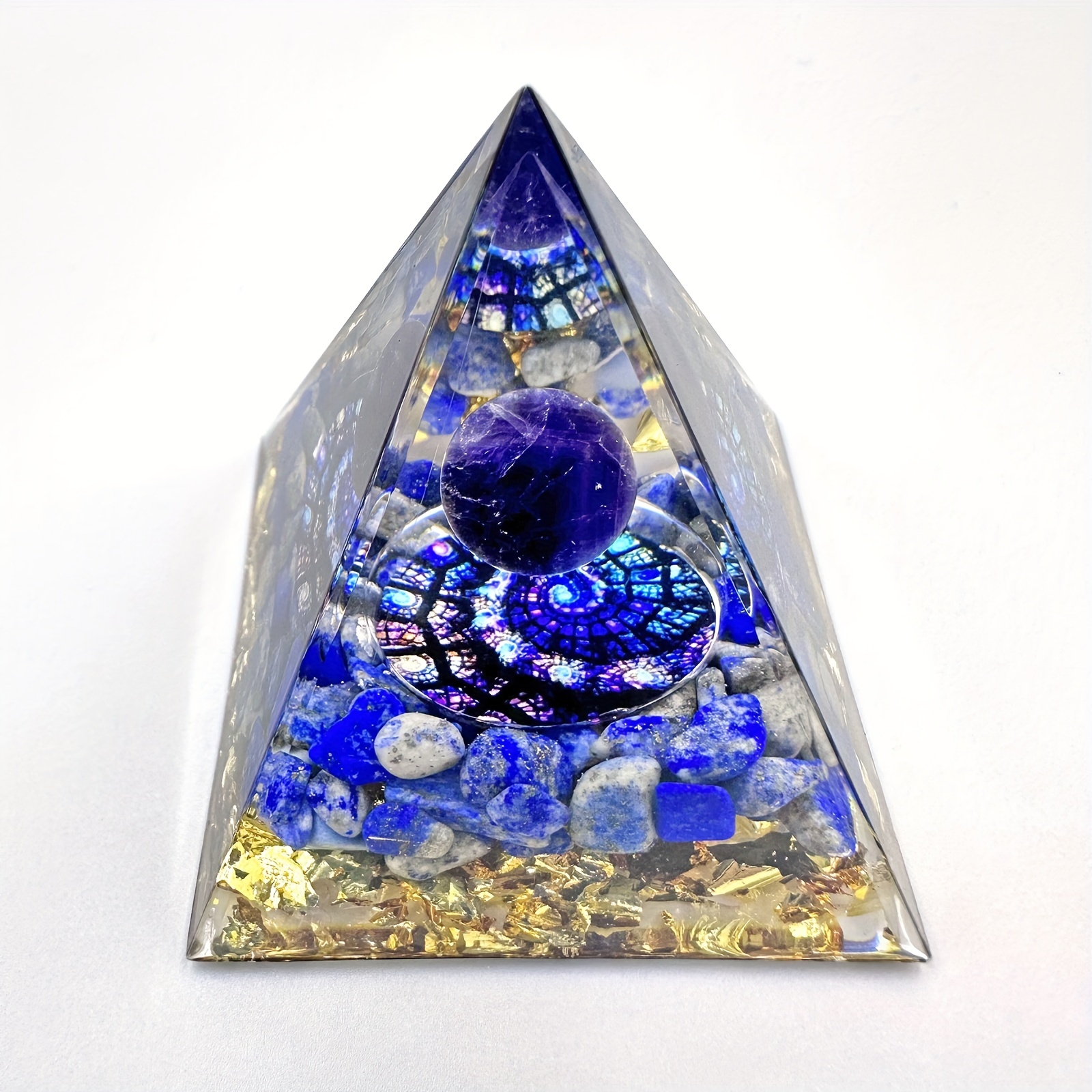 1pc Piramide Orgonica Di Energia Positiva, Piramide Ametista Chakra Orgone,  Piramide Successo Orgonite, Piramide Di Cristallo Guarigione Generatore Di