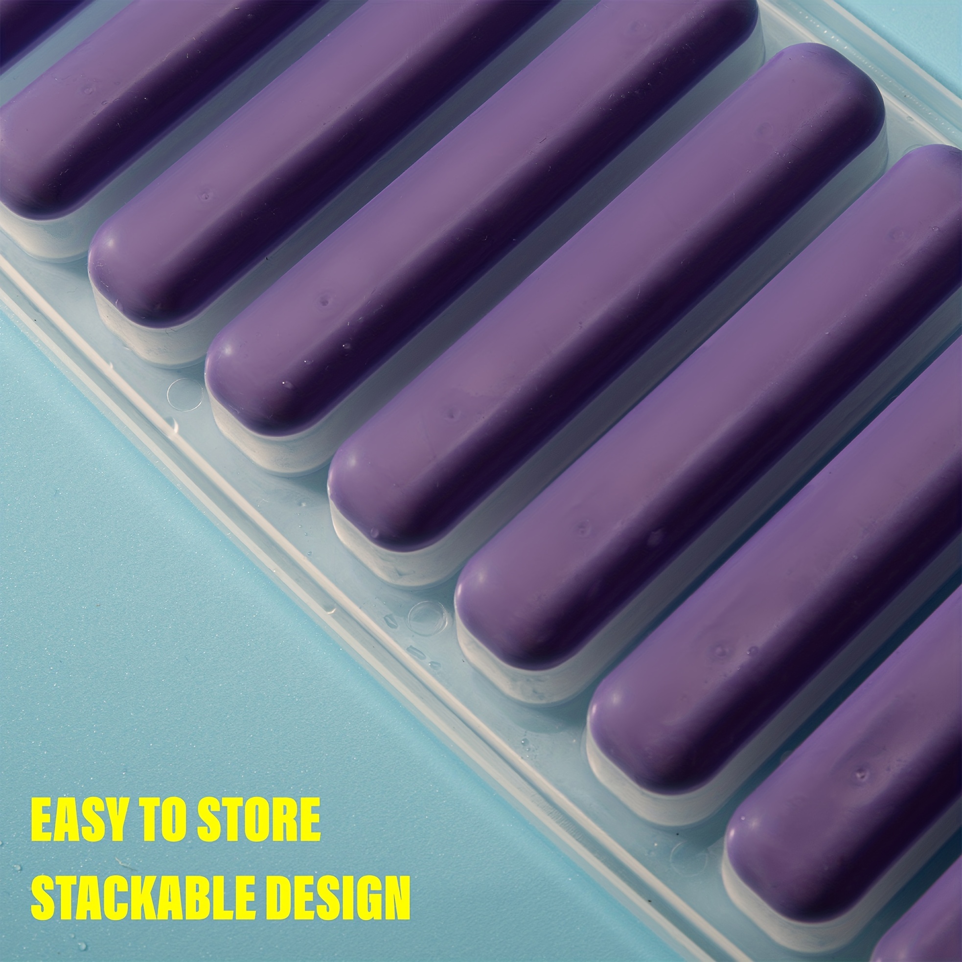 Silicone Narrow Ice Stick Cube Trays With Easy Push And Pop Out