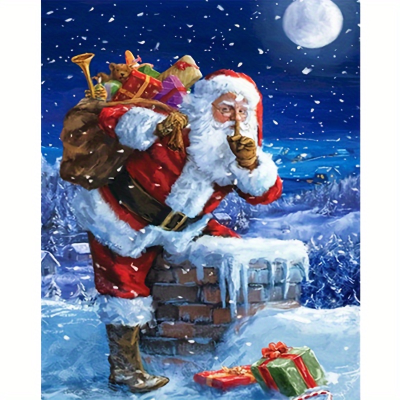 Painting By Numbers For Adults Kits Santa Claus And Elk - Temu