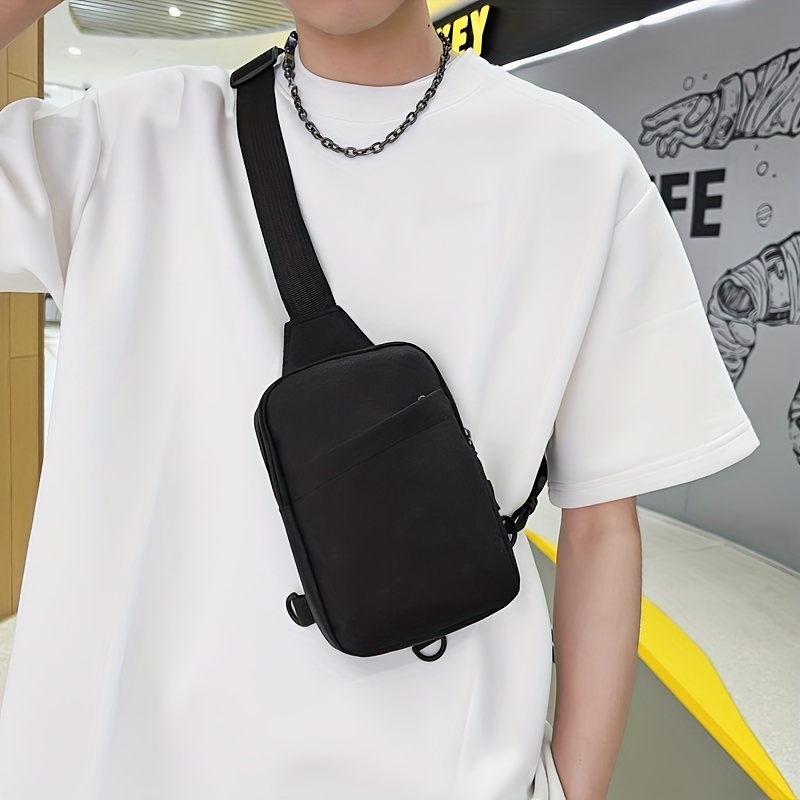 Men Crossbody Shoulder Bag Zipper Waist Chest Bag Casual Travel Messenger  Pack Shoulder Sling Work Bag Streetwear Bag 