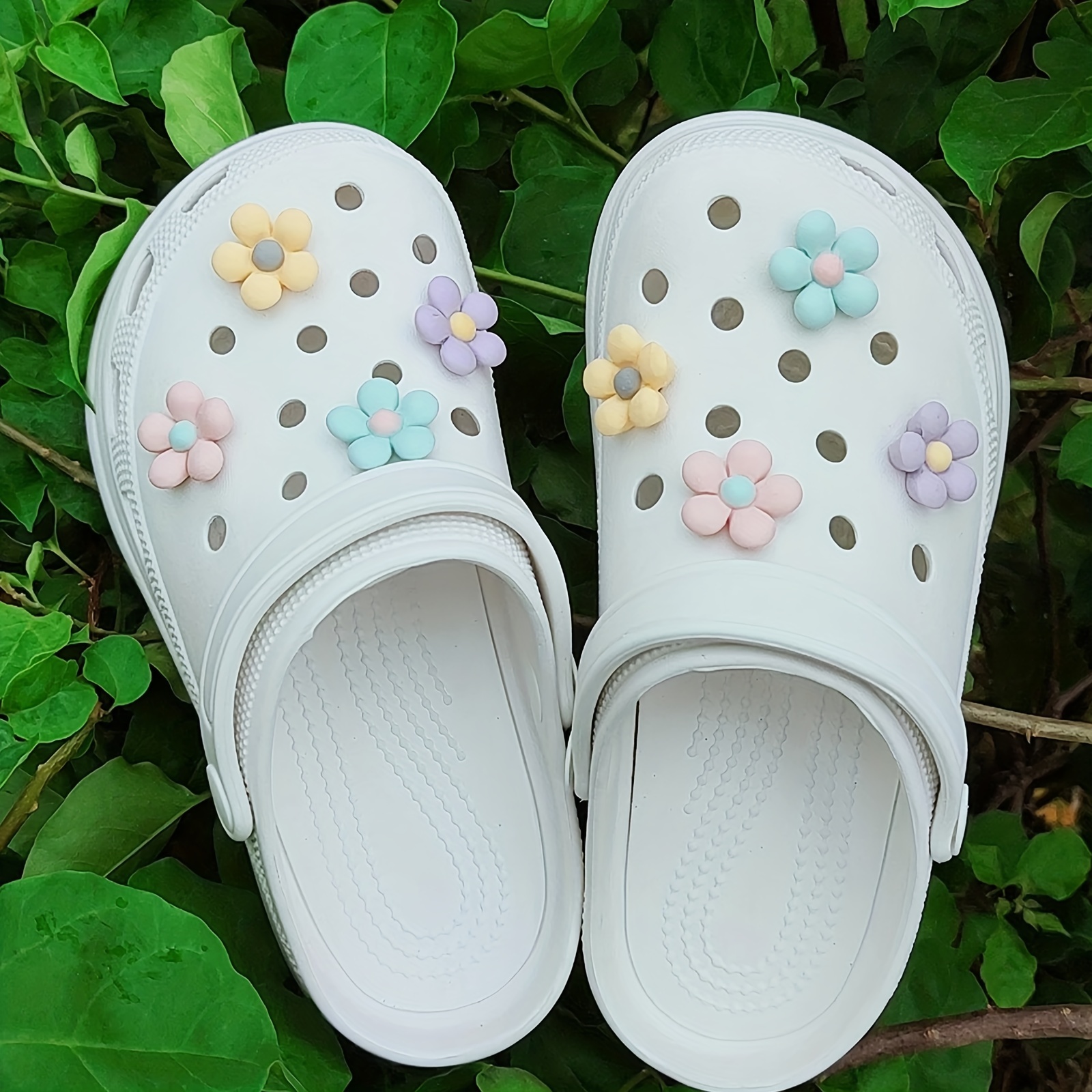 Cute Flower Shoes Charms Women Aesthetic Flower Shoes - Temu