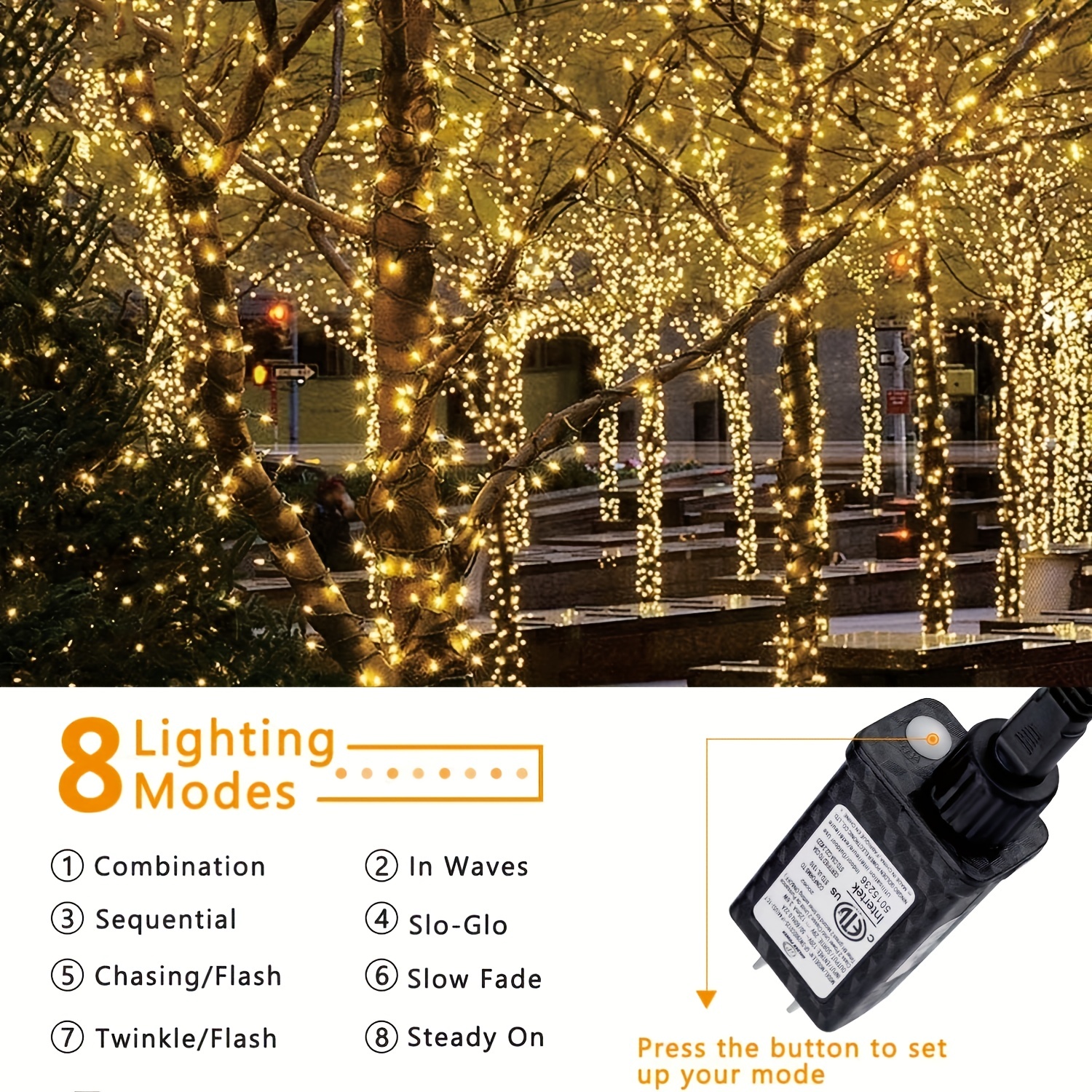 100led/150led Connectable Christmas String Lights Twinkle - Temu