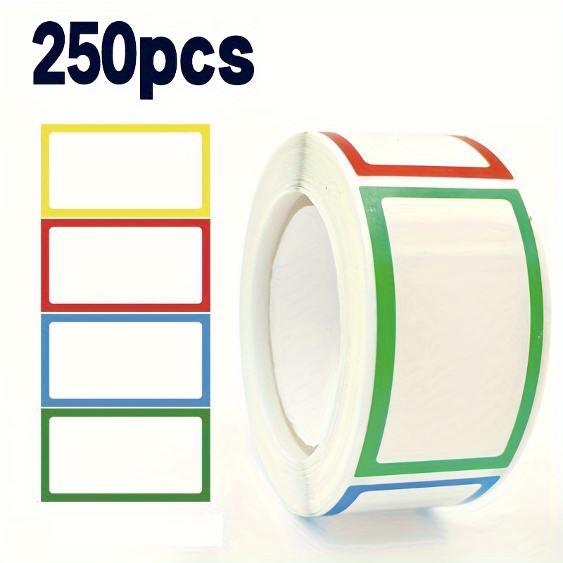 250 Stickers/roll Adhesive Blank Colored Border Refrigerator Seasoning Jar Sticker Eid Mubarak
