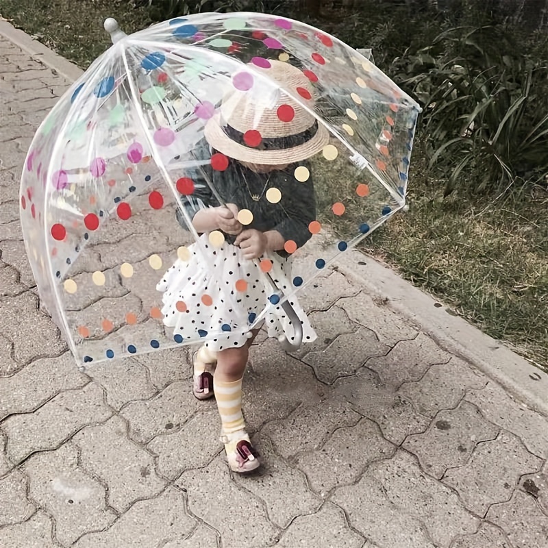  Baraida Paraguas transparente y transparente para niños con  mango de fácil agarre, paraguas de burbujas cúpula, resistente al viento  para niños y niñas, parque de animales : Ropa, Zapatos y Joyería