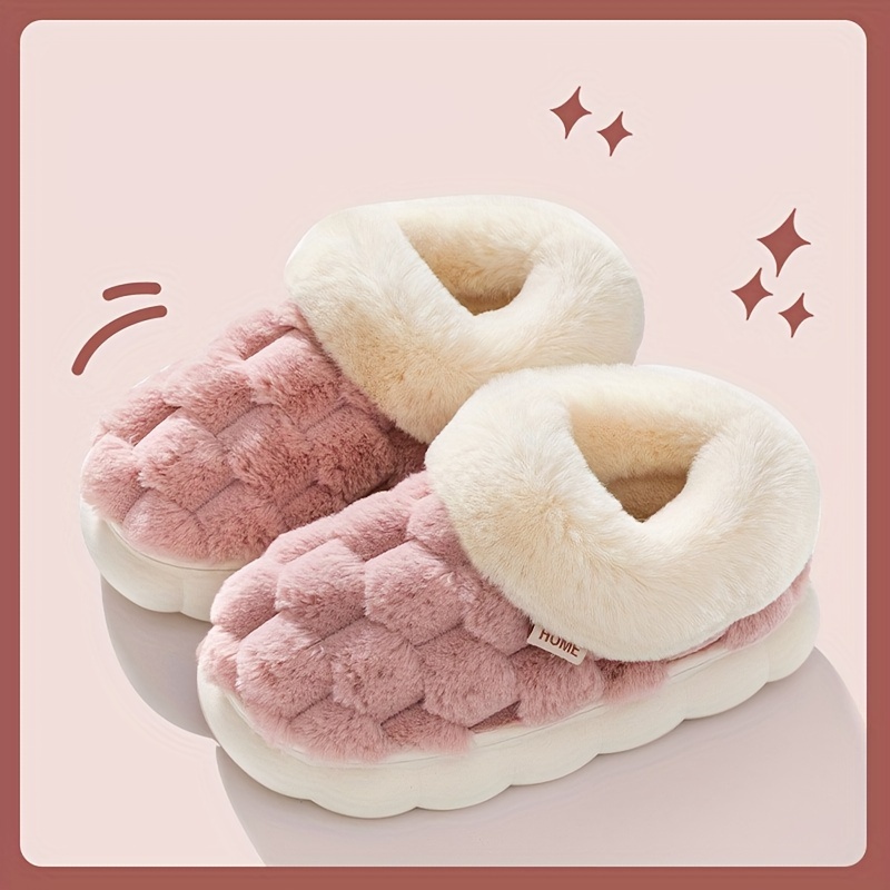 Winter Fluffy Plush Lined Slippers Super Soft Keep Warm Slip - Temu
