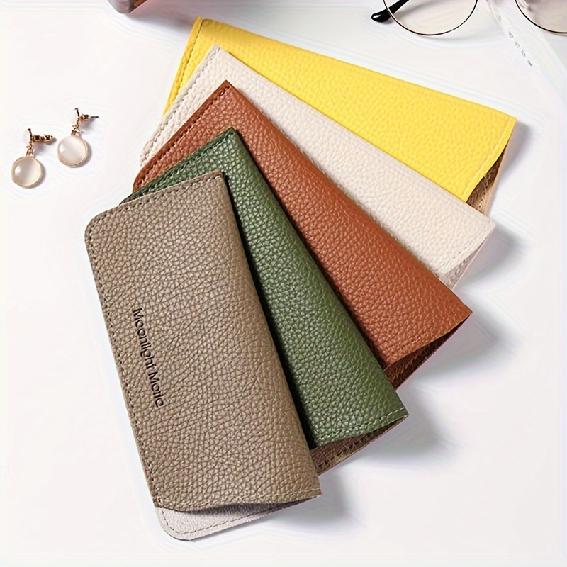 

1pc Lychee Embossed Glasses Bag Fashion Soft Sunglasses Pouch Cover Portable Eyeglasses Case Holder