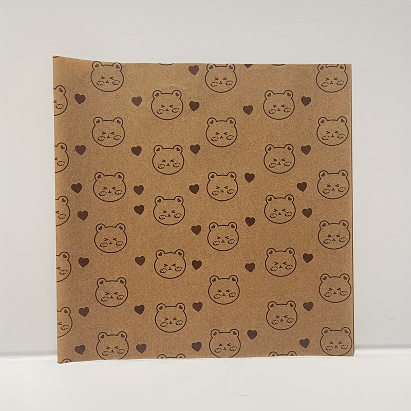 Wax Paper Sheets Grease Proof Sandwich Wrappers Kawaii Bear - Temu