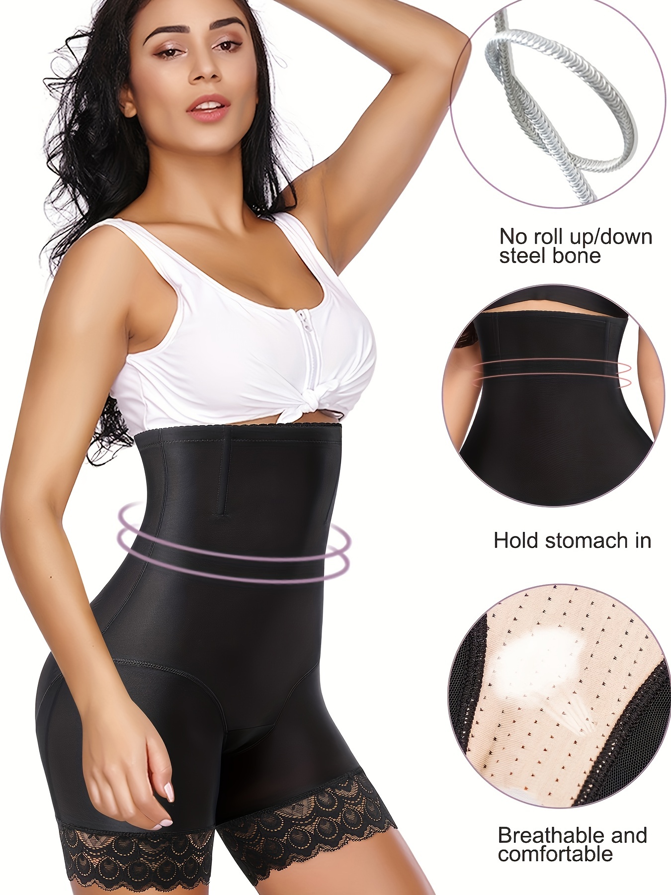 Women Waist Trainer Shapewear Tummy Control Body Shaper Shorts Hi-Waist  Butt Lifter Mid - Thigh Slimmer | High-Waisted Power Short Undergarments  for