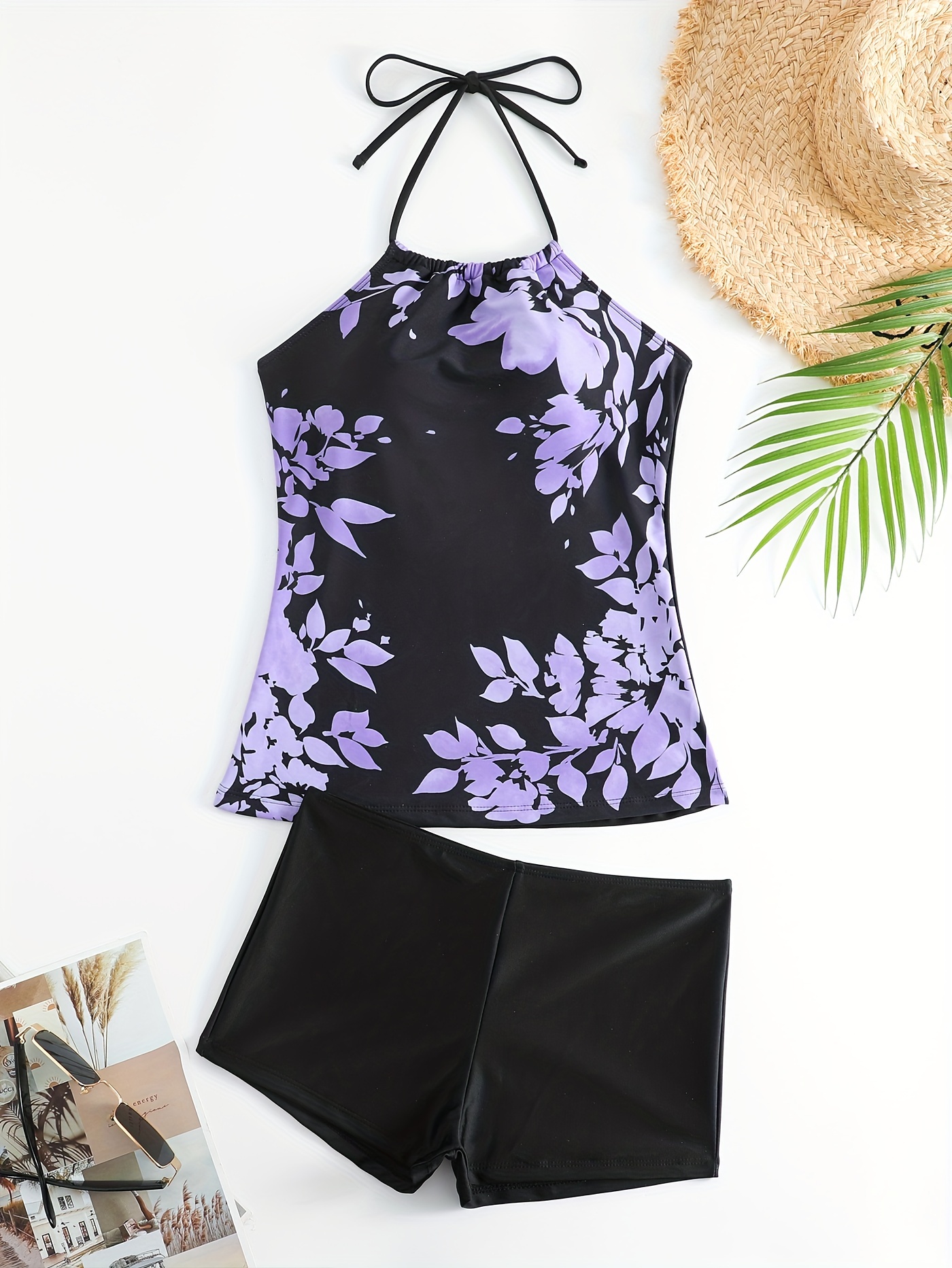 Black Jumpsuit Floral Print Straps Neck Sleeveless Backless