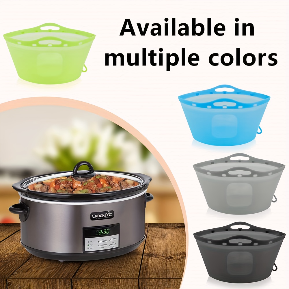 1pc Slow Cooker Liners - Reusable Pot Liner Leakproof & Easy Clean Silicone  Divider Fit 6-8 Quarts Slow Cooker Oval Or Round Pot