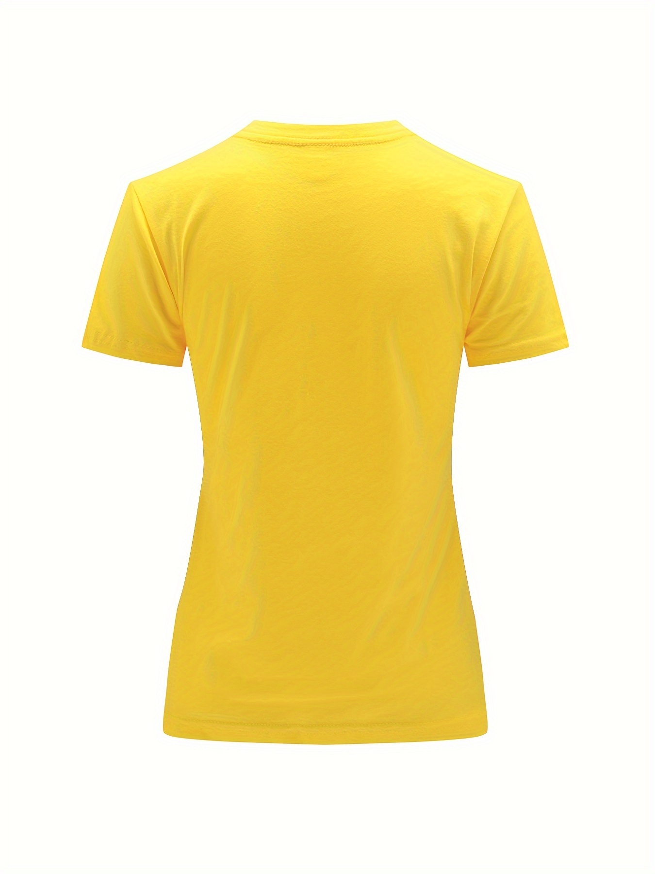 Solid Crew Neck T-Shirt, Casual Short Sleeve Top For Spring & Summer, Women'S Clothing